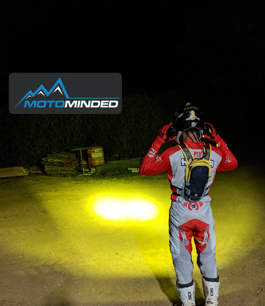 dirt bike helmet flashlight Oxbow Maverick Light Kit this little light packs a big 1000 lumen punch Tusk Helmet Light Kit |